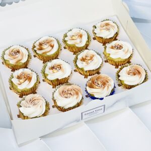 White & Rose Gold Cupcakes