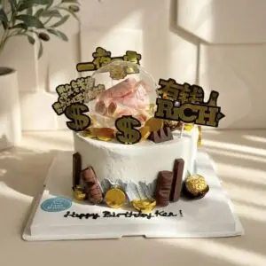 Money & Rich Theme With Globe Cake