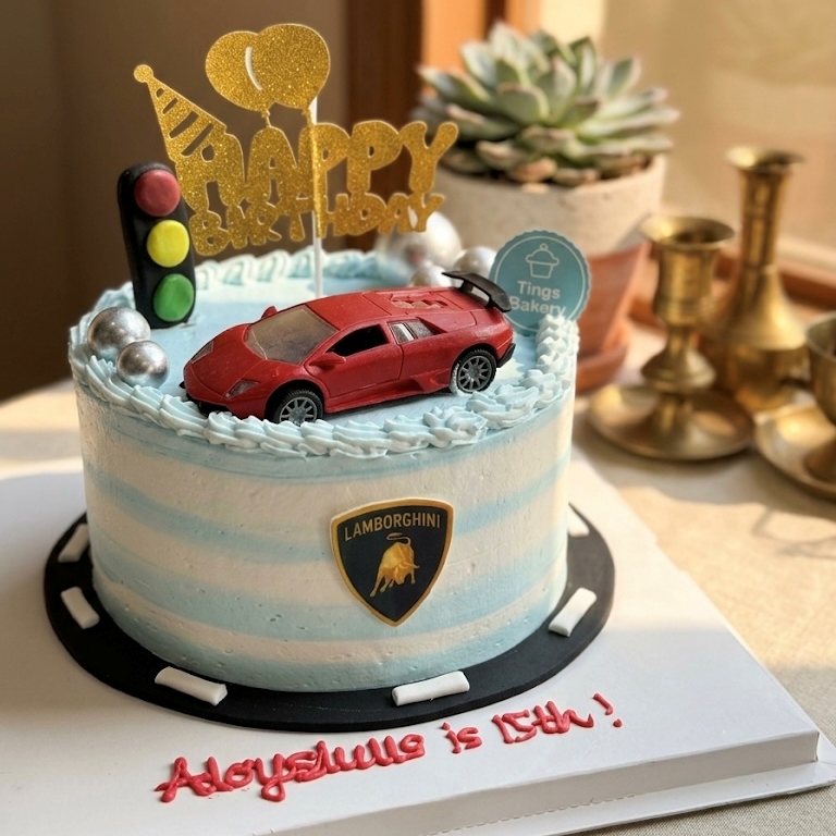 Lamborghini Car Theme Money Pulling Cake