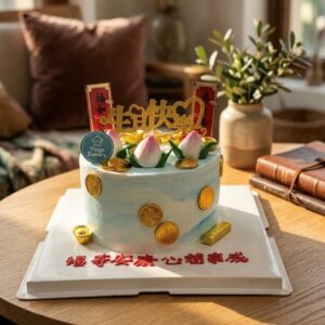 Money Pulling Cake With Longevity Bun