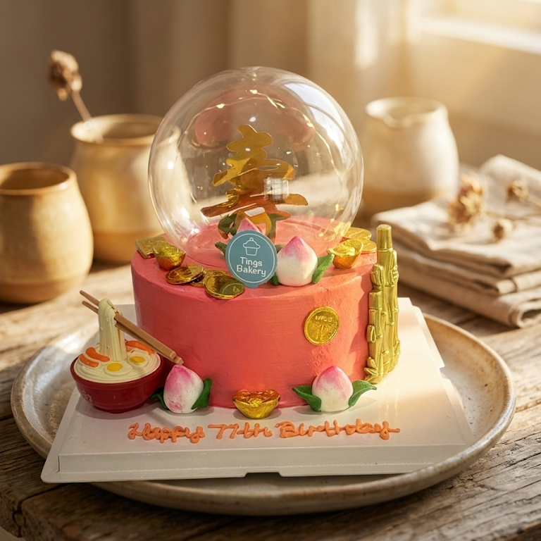 Longevity Peach In Globe Cake