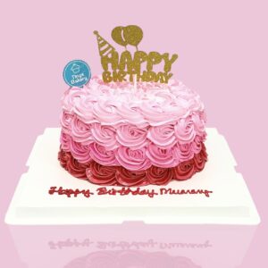 Red Pink Ombre Rosette Money Pulling Cake