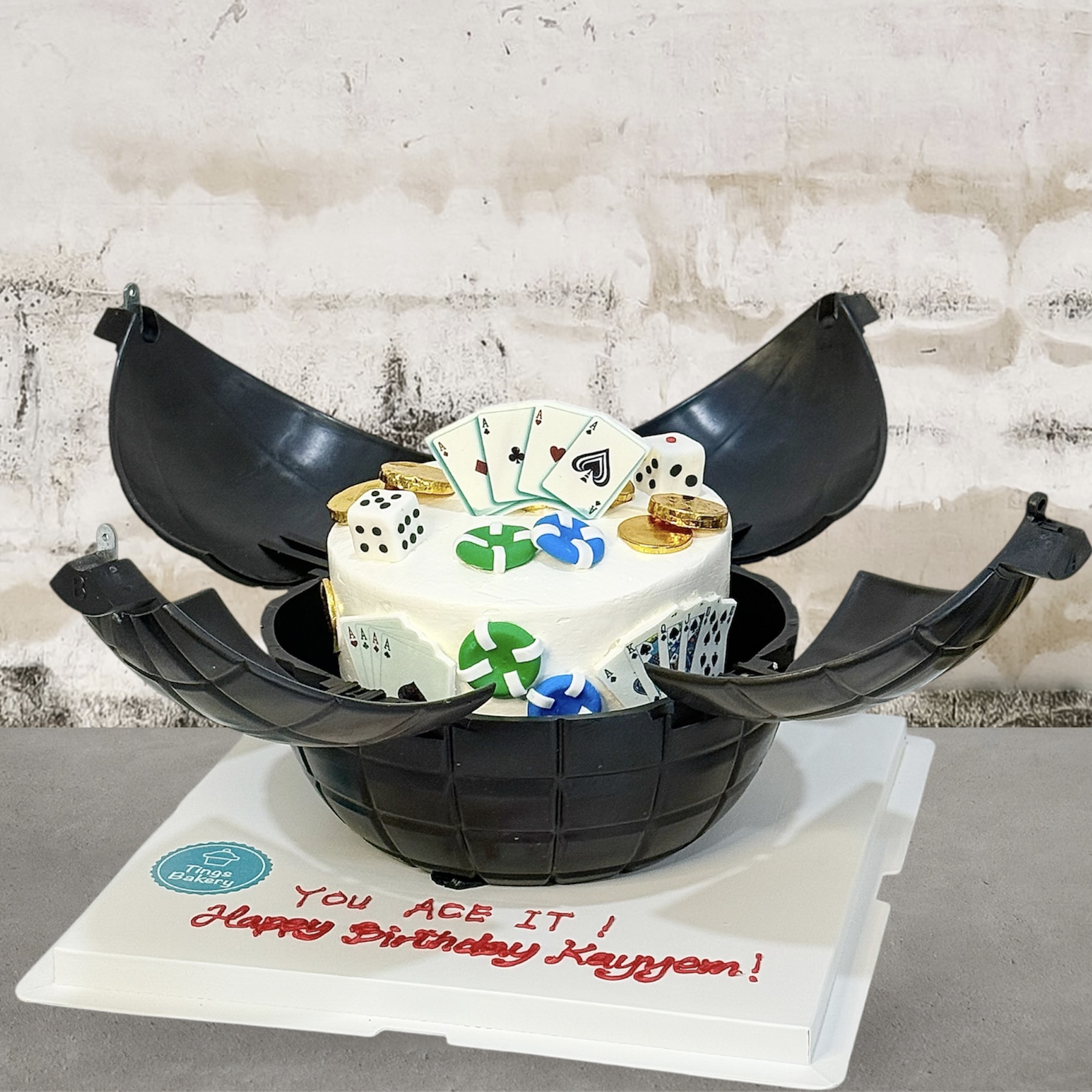 Explosion Bomb Poker Theme Cake