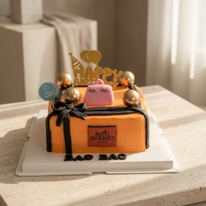 Luxury Brand Hermes Theme Money Pulling Cake
