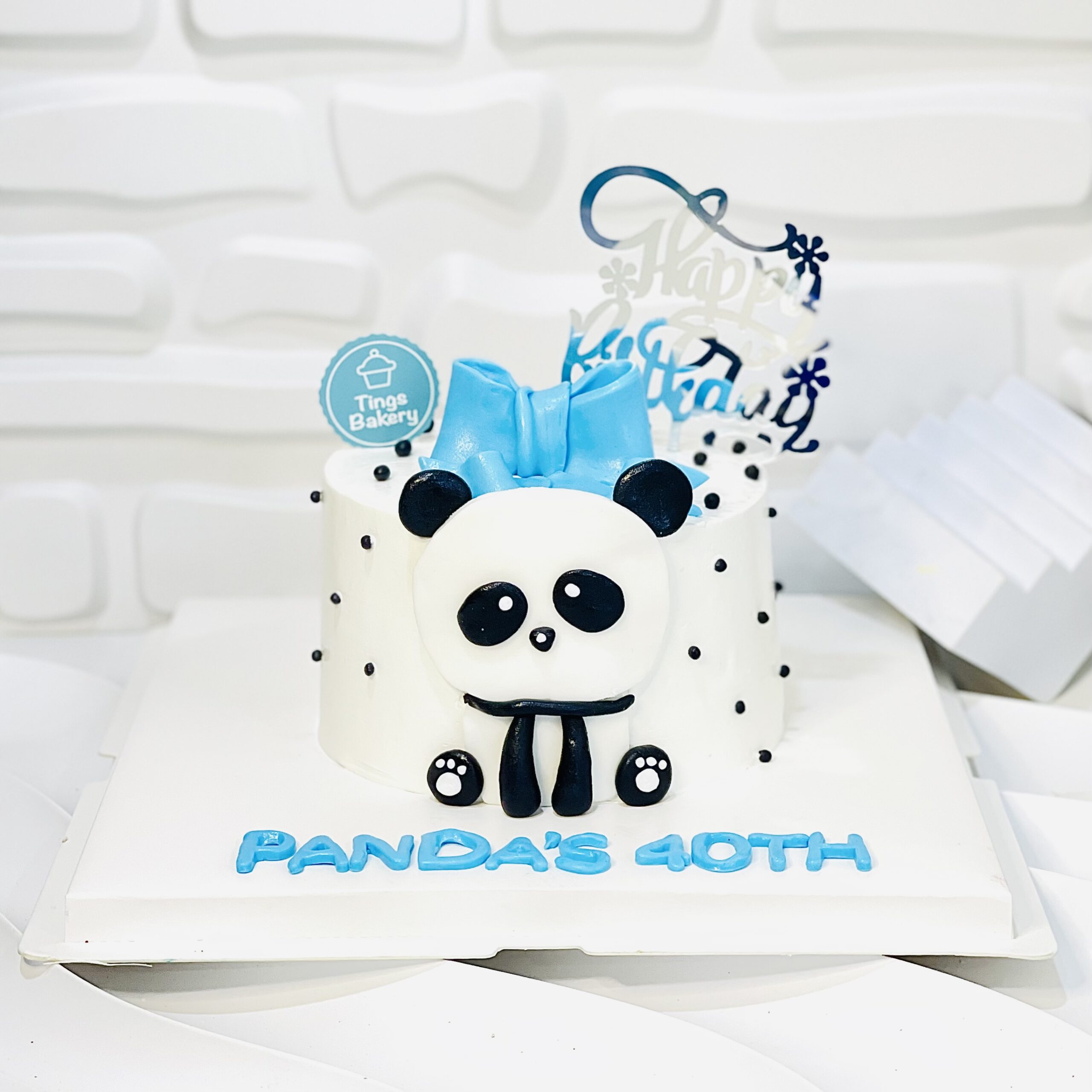 Blue Panda Theme Cake
