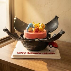 Explosion Bomb Pokeball Theme Cake
