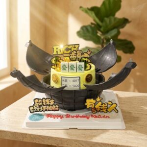 Explosion Bomb Money Rich Theme Cake