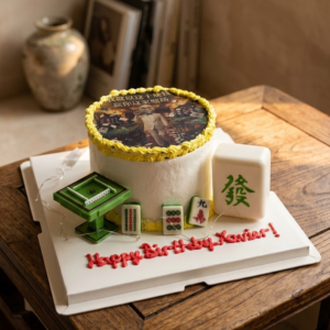 Mahjong Theme Burnaway Cake