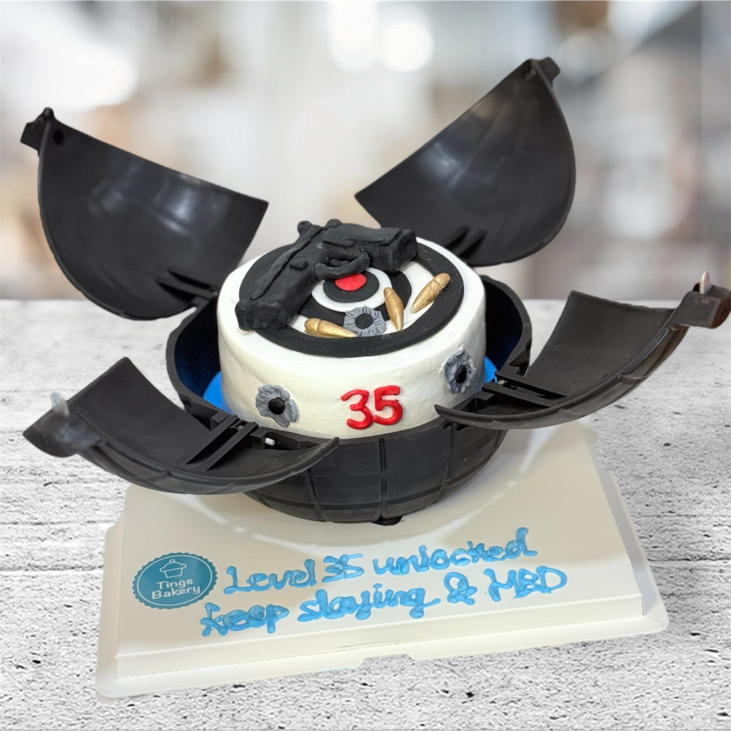 Explosion Bomb Gun Theme Cake