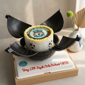 Explosion Bomb Liverpool Soccer Print Theme Cake