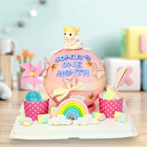 Baby Girl / Boy Full Month Theme Pinata Knock Knock / Bombshell Cake