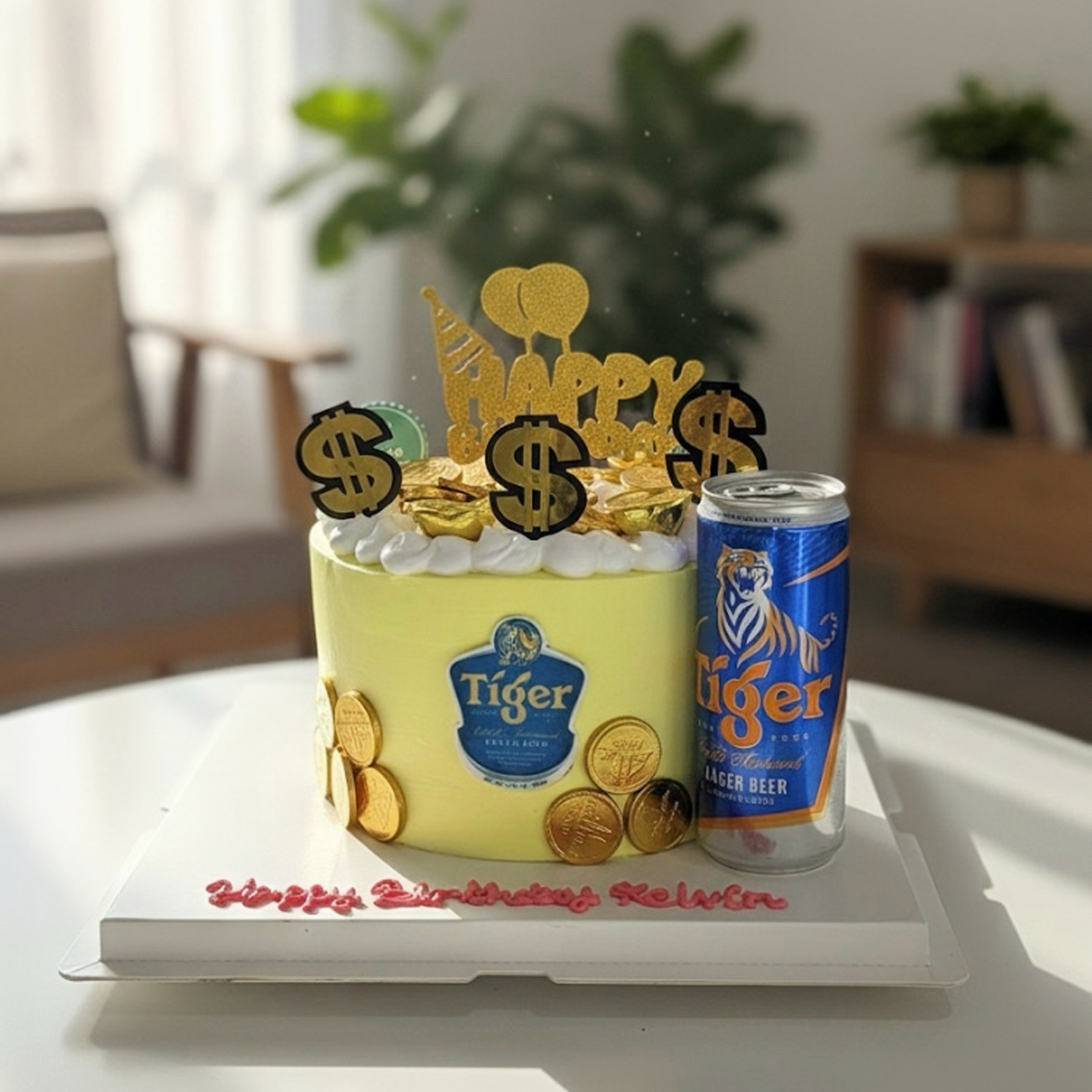 Tiger Beer Theme Money Pulling Cake