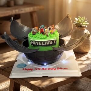 Explosion Bomb Minecraft Theme Cake