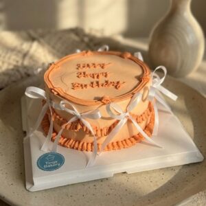 Orange Vintage / Retro Theme Cake