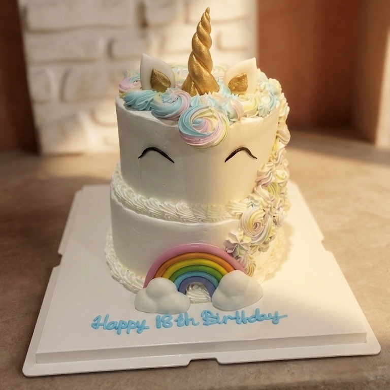 White Unicorn Cake